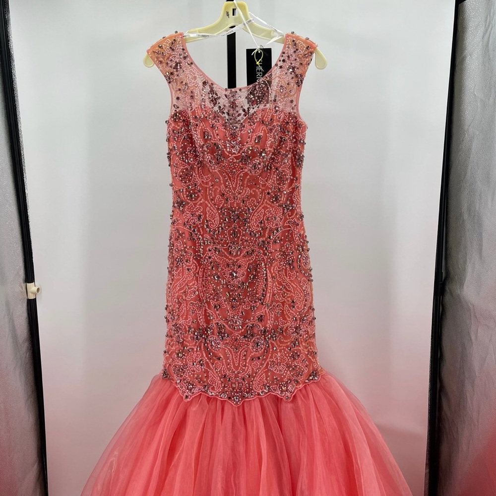 Sherri Hill 50955 Prom Pageant Dress Size 4 Light Coral Peach Mermaid NWT